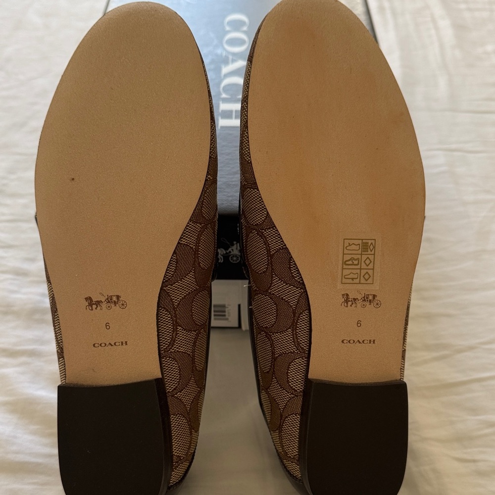 Coach Brown Loafers with Gold Accent - Picture 3 of 5